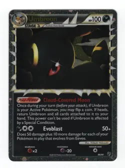 (303286) UMBREON PRIME 86/90 Ultra Rare Holo HGSS Undaunted Pokemon Card - NEW - Image 2