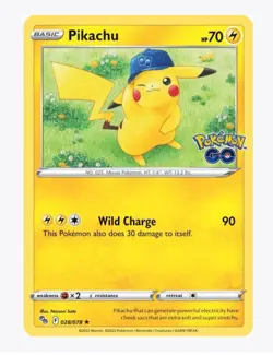 Pokemon Pikachu TCG Holo Rare Card 028/078 Pokemon Go - Image 1