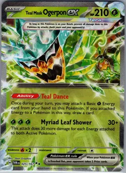 Teal Mask Ogerpon ex 025/167 Twilight Masquerade - Pokemon Card - NM - Image 1