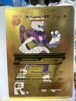 Mewtwo GX Hp750 Gold Foil Card ??Fan Art??Nm - Image 1