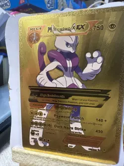 Mewtwo GX Hp750 Gold Foil Card ??Fan Art??Nm - Image 2