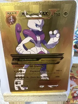 Mewtwo GX Hp750 Gold Foil Card ??Fan Art??Nm - Image 3