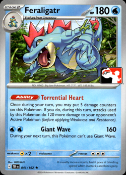 FERALIGATR 041/162 NON-HOLO PLAY! PRIZE PACK SERIES POKEMON - Image 1