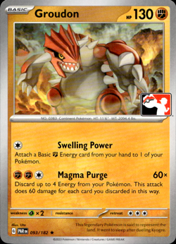 GROUDON 093/182 NON-HOLO PLAY! PRIZE PACK SERIES POKEMON - Image 1