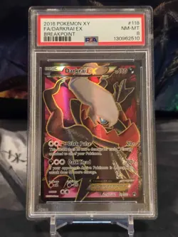 2016 POKEMON XY BREAKPOINT #118 FULL ART/DARKRAI EX PSA 8 - Image 1