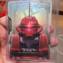 GUNDAM TCG CARD GAME RESOURCE CHAR'S ZAKU II R-005 C+ HOLO FOIL ENGLISH NEWTYPE - Image 1