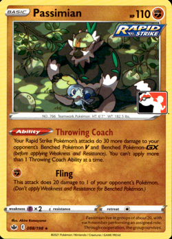 PASSIMIAN 088/198 PLAY! PRIZE PACK SERIES NON-HOLO RARE Pokemon TCG - Image 1