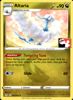 ALTARIA 106/203 PLAY! PRIZE PACK SERIES NON-HOLO RARE Pokemon TCG - Image 1