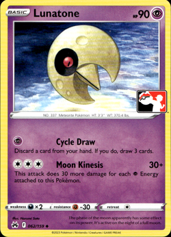 LUNATONE 062/159 PLAY! PRIZE PACK SERIES NON-HOLO Pokemon TCG - Image 1