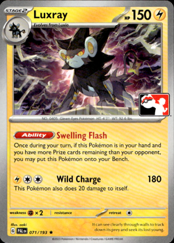 LUXRAY 071/193 PLAY! PRIZE PACK SERIES NON-HOLO RARE Pokemon TCG - Image 1