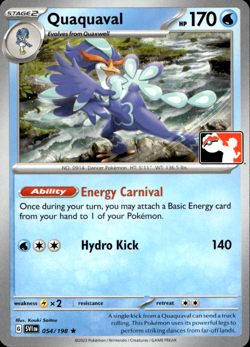 QUAQUAVAL 054/198 PLAY! PRIZE PACK SERIES NON-HOLO RARE Pokemon TCG - Image 1