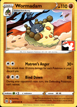 WORMADAM 077/172 PLAY! PRIZE PACK SERIES NON-HOLO RARE Pokemon TCG - Image 1
