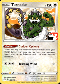 TORNADUS 126/172 PLAY! PRIZE PACK SERIES NON-HOLO RARE Pokemon TCG - Image 1