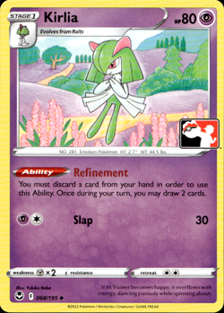 KIRLIA 068/195 PLAY! PRIZE PACK SERIES NON-HOLO Pokemon TCG - Image 1