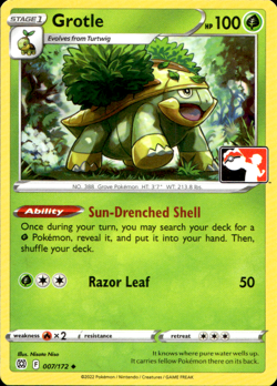 GROTLE 007/172 PLAY! PRIZE PACK SERIES NON-HOLO Pokemon TCG - Image 1