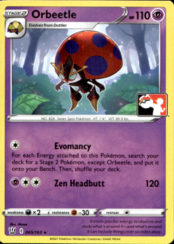 ORBEETLE 065/163 PLAY! PRIZE PACK SERIES NON-HOLO RARE Pokemon TCG - Image 1