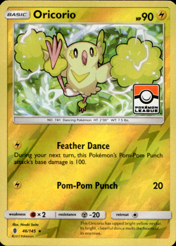ORICORIO 46/145 LEAGUE PROMO REVERSE HOLO RARE Pokemon TCG - Image 1