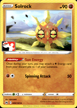 SOLROCK 069/159 PLAY! PRIZE PACK SERIES NON-HOLO Pokemon TCG - Image 1