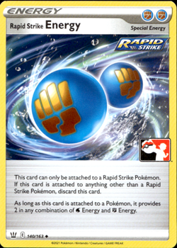 RAPID STRIKE ENERGY 140/163 PLAY! PRIZE PACK SERIES NON-HOLO Pokemon TCG - Image 1