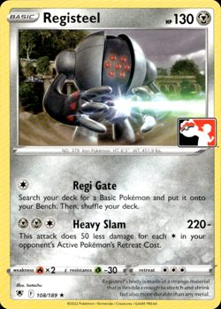 REGISTEEL 108/189 PLAY! PRIZE PACK SERIES NON-HOLO RARE Pokemon TCG - Image 1