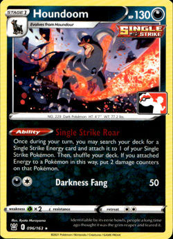 HOUNDOOM 096/163 PLAY! PRIZE PACK SERIES NON-HOLO RARE Pokemon TCG - Image 1