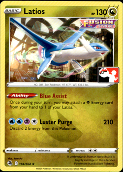 LATIOS 194/264 PLAY! PRIZE PACK SERIES NON-HOLO RARE Pokemon TCG - Image 1
