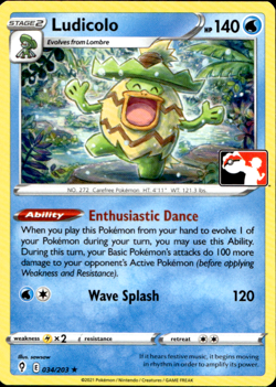 LUDICOLO 034/203 PLAY! PRIZE PACK SERIES NON-HOLO RARE Pokemon TCG - Image 1