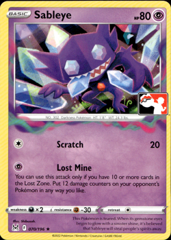 SABLEYE 070/196 PLAY! PRIZE PACK SERIES NON-HOLO RARE Pokemon TCG - Image 1