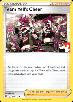 TEAM YELL'S CHEER 149/172 PLAY! PRIZE PACK SERIES NON-HOLO Pokemon TCG - Image 1