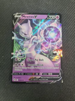 MEWTWO V 030/078 PLAY POKEMON GO PRIZE PACK SERIES 3 STAMPED CARD - MP - Image 1