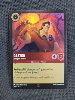 Gaston Arrogant Hunter Foil Holo 24/P1 EN Exclusive Promo Card Disney Lorcana - Image 1