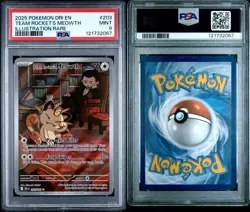 Pokemon TCG Team Rocket's Meowth 203/182 Destined Rivals Illustration Rare PSA 9 - Image 3