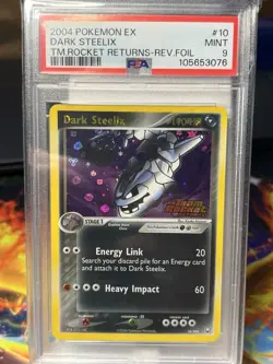 2004 Pokemon TCG Dark Steelix #10 PSA 9 Mint EX Team Rocket Returns Reverse Holo - Image 1