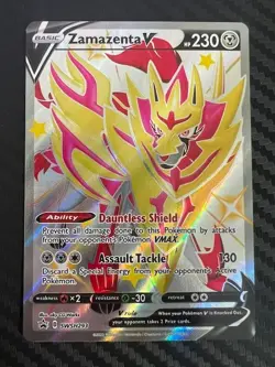 Pokemon TCG Zamazenta v SWSH293 Crown Zenith Full Art Black Star Promo NM - Image 1