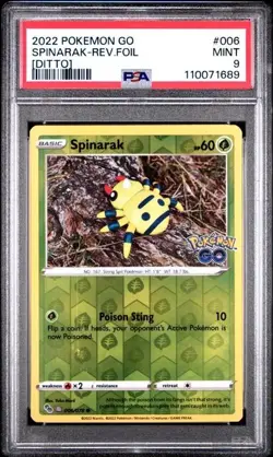 2022 Pokemon Card Ditto (Spinarak) Reverse Foil Pokemon Go PSA 9 - Image 1