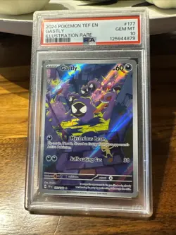 2024 Pokemon TEF en Illustration Rare #177 Gastly, PSA 10 Gem Mint - Image 1