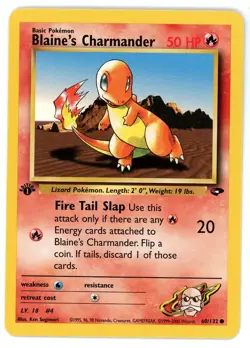 Blaine's Charmander 60/132 1st Edition Gym Challenge Pokemon Card - Image 1