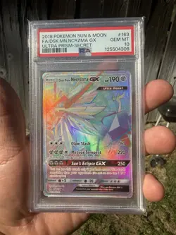 Pokemon Dusk Mane Necrozma GX 163/156 Ultra Prism Secret Rare PSA 10 - Image 1