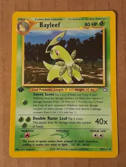 Pokemon Bayleef 29/111 Neo Genesis 1st Edition LP-NM See Pictures - Image 1