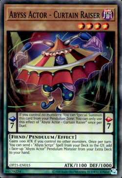 ABYSS ACTOR - CURTAIN RISER OTS 21 OP21-EN015 COMMON LP YuGiOh - Image 1