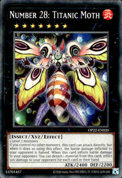 NUMBER 28: TITANIC MOTH OP22-EN020 COMMON YuGiOh - Image 1