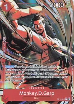 Monkey D. Garp Alt Art OP13-016 - One Piece English Card - Carrying on His Will - Image 1
