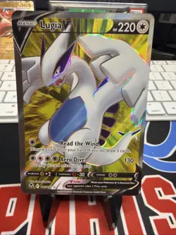 Lugia V 185/195 Swsh12: Silver Tempest Holo Full Art UR NM Pokemon Card 2022 - Image 1