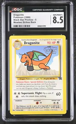 CGC 8.5 Dragonite 1999 Black Star Promo 5 WB Movie Pokemon Card - Image 1