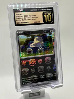 Japanese Master Ball Holographic Snorlax CGC Graded Pristine 10 Pokemon Card - Image 1