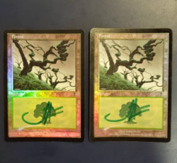 MTG 7th Edition FOIL Forest Signed (price for 2) - Image 1