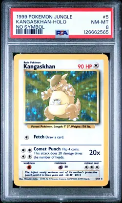 1999 POKEMON JUNGLE NO SYMBOL #5 KANGASKHAN-HOLO PSA 8 - Image 1