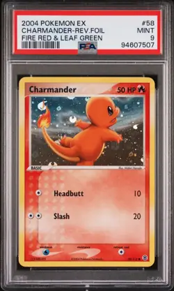 2004 Pokemon Fire Red & Leaf Green Charmander Reverse Holo Rare 58/112 PSA 9 - Image 1