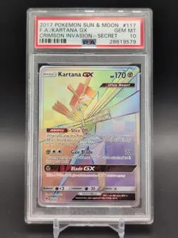 2017 Pokemon SM Crimson Invasion Kartana GX Full Art SR PSA 10 GEM MT - Image 1