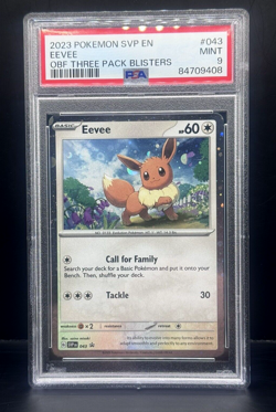 Pokemon PSA 9 Eevee Cosmos Holo SV Obsidian Flames SVP-EN 043 Blister Promo - Image 1